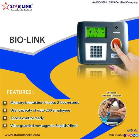 Bio Link 09 Biometric Attendance System Biometrics Enterprise Bio