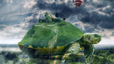 manipulation psychedelic turtle digital art hd trippy