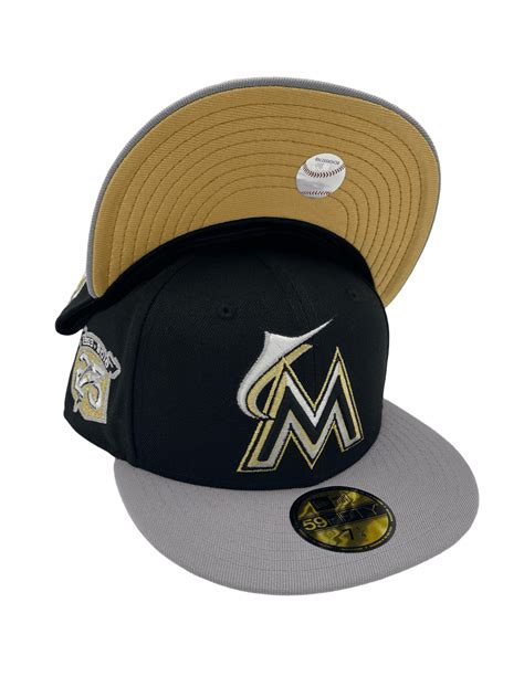 Miami Marlins New Era Black Wp 30 Custom Side Patch 59fifty Fitted Ha