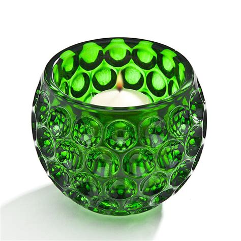 Contemporary Candle Holders Glass Votive Holders Green Bubble Studio