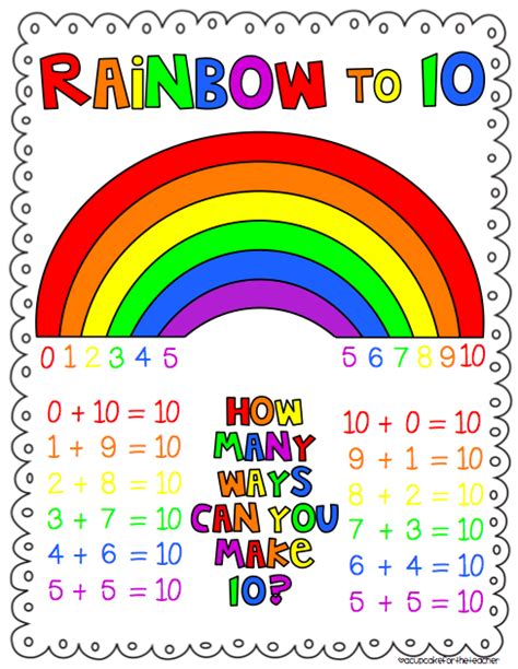 7 Best Images Of Ways To Make 10 Worksheet Printable Rainbow To 10