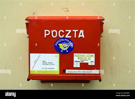Red Letter Box Of The Polish Postal Service Poczta Polska Poznan