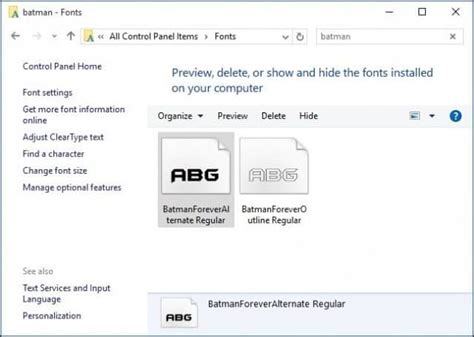 Font Control Panel In Windows