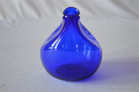 Blenko Cobalt Blue Pinched Vase 7139 1932924524