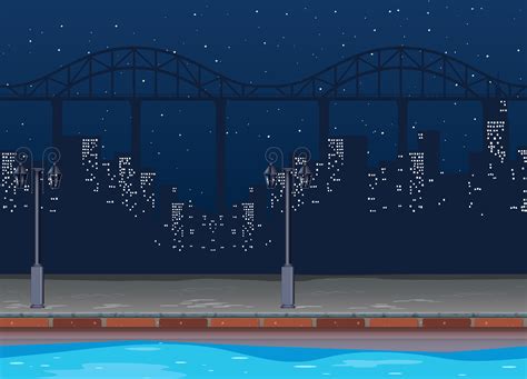 Seamless Background With Buildings In City At Night 447936 Vector Art