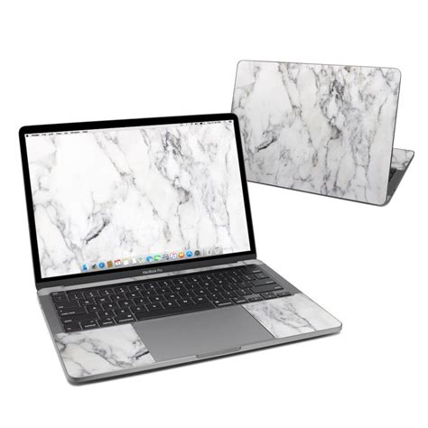 Macbook Pro 13 2020 Skin White Marble By Marble Collection Decalgirl
