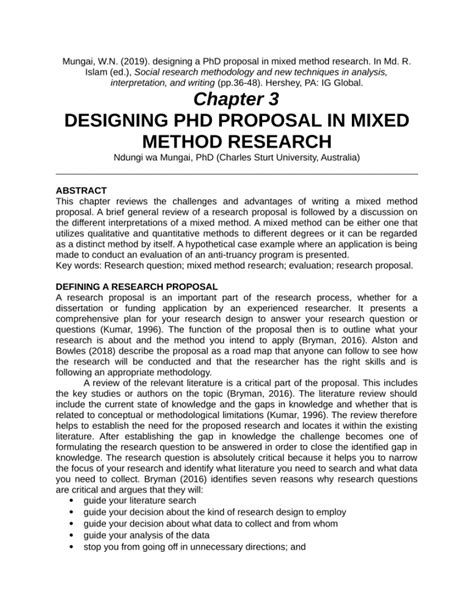 The methodology or methods section explains what you did and how you did it, allowing readers to evaluate the reliability and validity of your research. Research Design Proposal Template