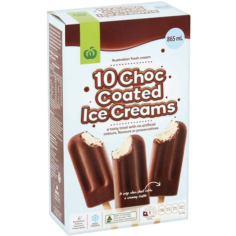 Woolworths Choc Coated Ice Cream 10 Pack Woolworths