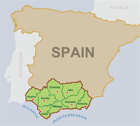 Sevilla On Map Of Spain Sevilla Seville Province Rentals B B Sales