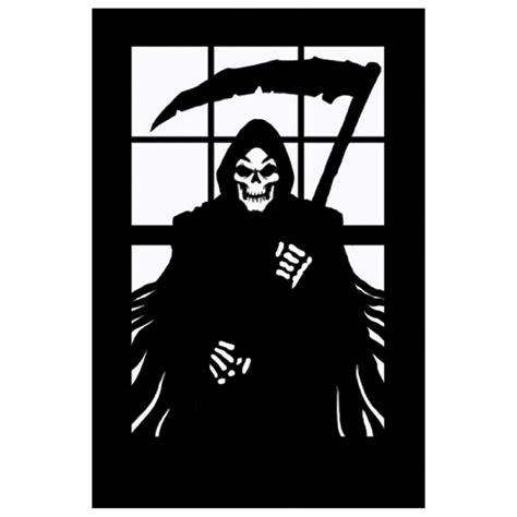 Window Scary Silhouette Adult Decoration Grim Reaper