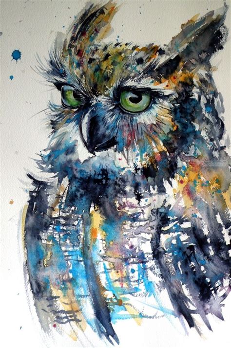 Cute Owl Paintings By Kovacs Anna Brigitta