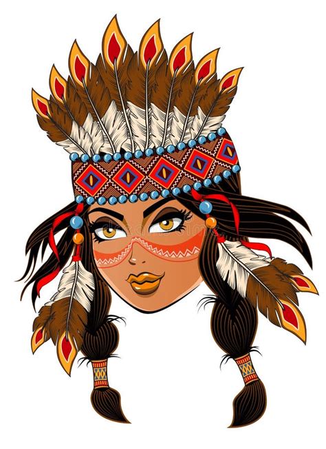 indio americano en traje tradicional ilustración del vector ilustración de cultura