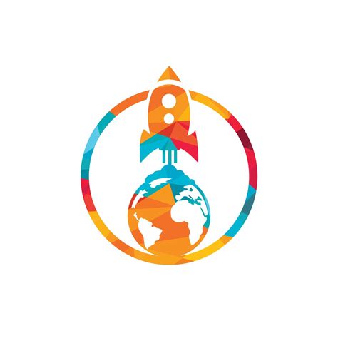 Premium Vector Globe Rocket Vector Logo Design Template