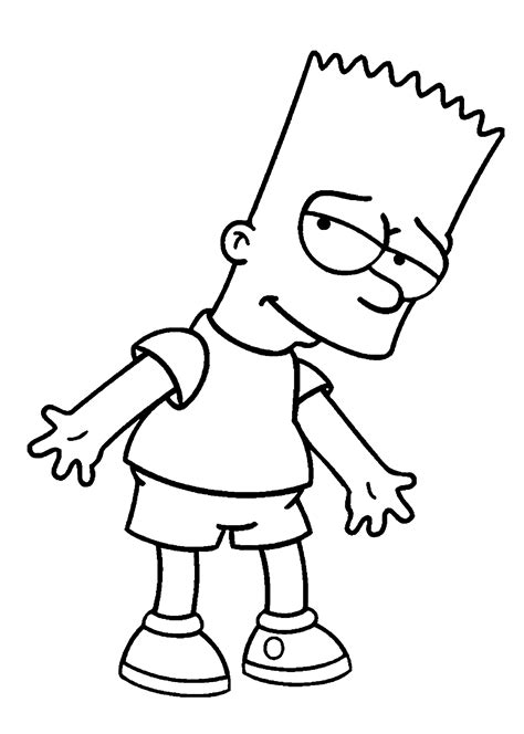 Bart Simpson Coloring Pages Learny Kids