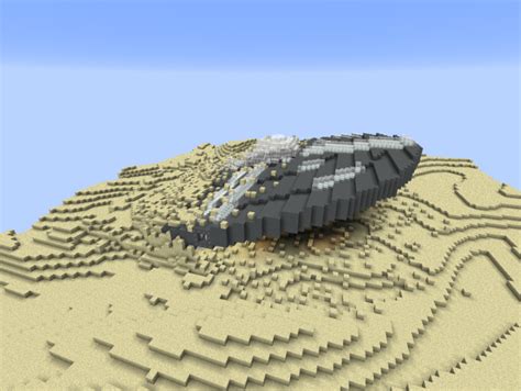 Crashed Ufo In The Desert Minecraft Map