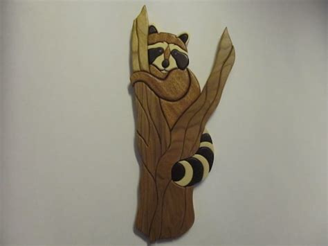 Intarsia Raccoon In Tree All Exotic And Natural By Dansintarsia
