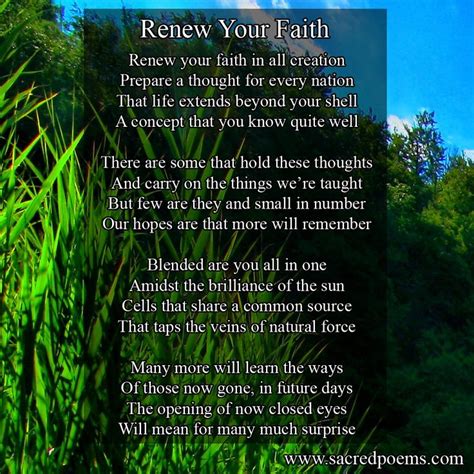 Renew Your Faith Is An Inspirational Poem By Robert Longley