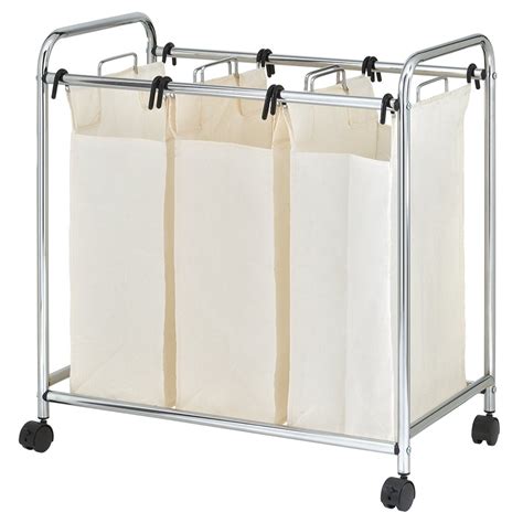 Mainstays 3 Bag Rolling Laundry Sorter Cart