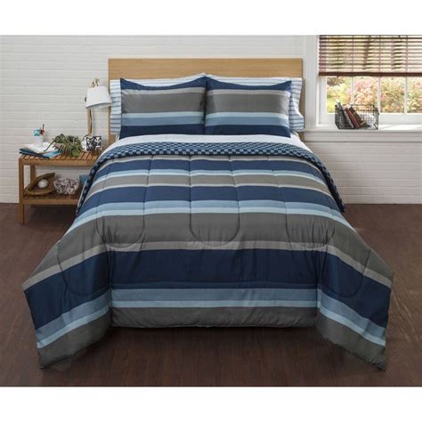 Echo jaipur comforter set shop interior design home kaboodle. Boy's College Dorm Bedding Navy Stripe Original Bed in a ...