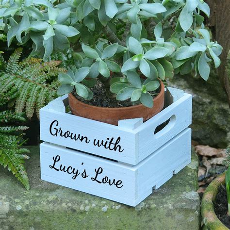 You'll not only add to their collection of useful items, but you'll be giving them a beautiful personalized present they'll cherish for years to come. Personalised Mini Wooden Planter Gardening Gift By ...