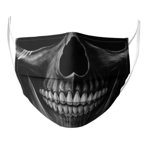 Black Skull Bandana Face Mask Teeuni