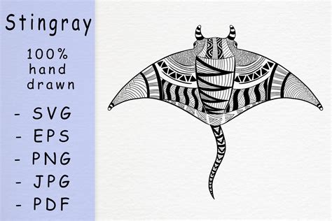 Hand Drawn Stingray With Patterns