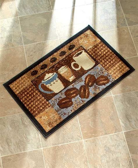 Coffee Themed Kitchen Rugs Accent Runner Area Stain Resistant Coffee
