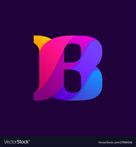 Overlapping Gradients Letter B Logo Design Idea Vector Image