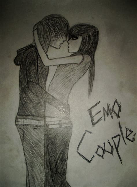 emo couple kissing by cassandragasca on deviantart
