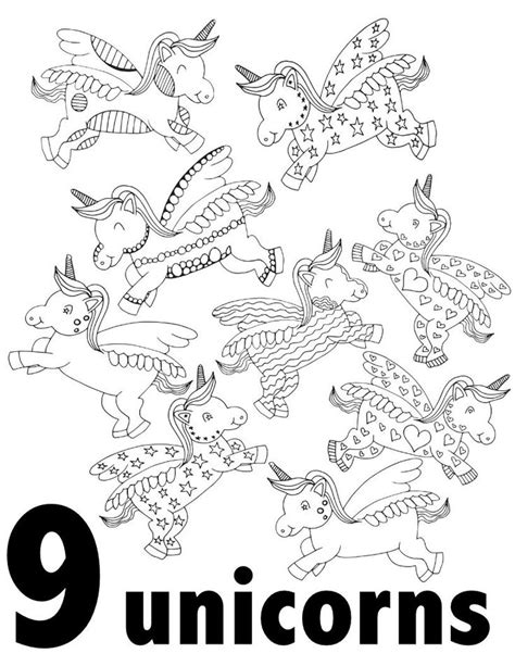 Unicorn Coloring Pages Numbers 1 10 Free Printable