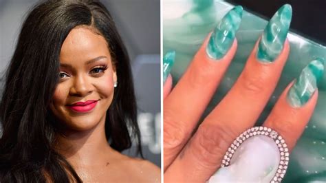 Rihannas Jade Stone Nail Art Is Trending — Photos Allure