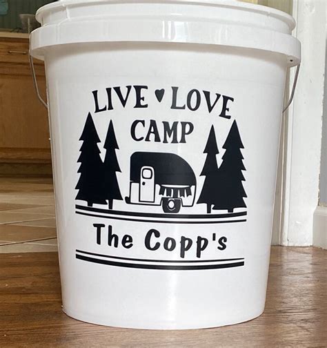 Camping Bucket Kit Custom Decal With Led Light And Remote Etsy