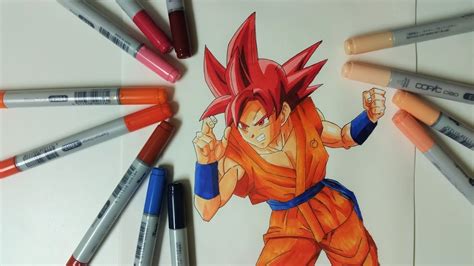 Image of the best free saiyan drawing images download from 792 free. Drawing Super Saiyan God Goku ~ Dragon Ball Super - YouTube