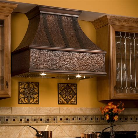 30 tuscan series copper wall mount range hood with riveted bands copper range hood kitchen