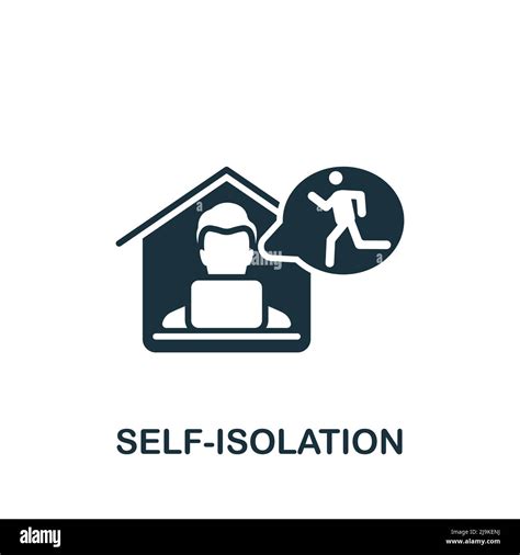 Self Isolation Icon Simple Line Element Quarantine Symbol For