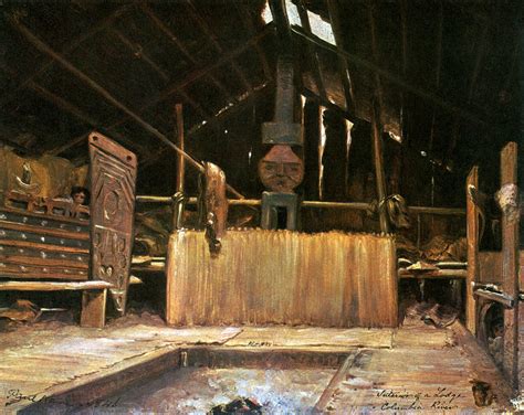 Chinook Indian Plank House Columbia Painting By Science Source
