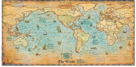 Antique Style World Wall Map By Compart Maps Images And Photos Finder