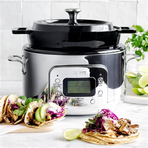 All Clad Cast Iron Electric Slow Cooker 5 Qt Williams Sonoma