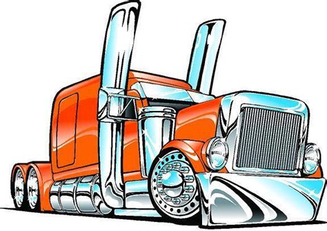 Peterbilt Big Rig Semi Truck Cartoon 3 Sizes Decal Wall Graphic Man