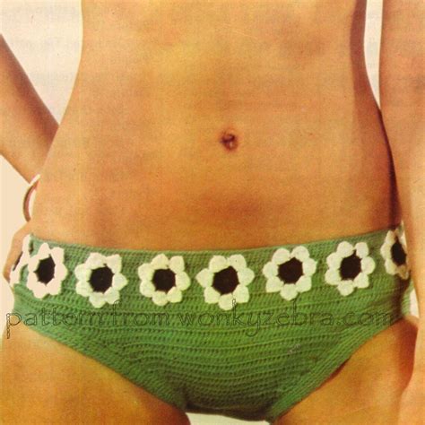 Vintage Crochet Daisy Bikini Pattern PDF 417 From Wonkyzebra Etsy