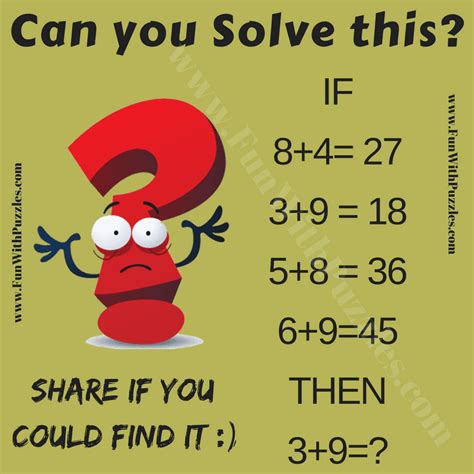 Logical Math Equations And Answers For Kids