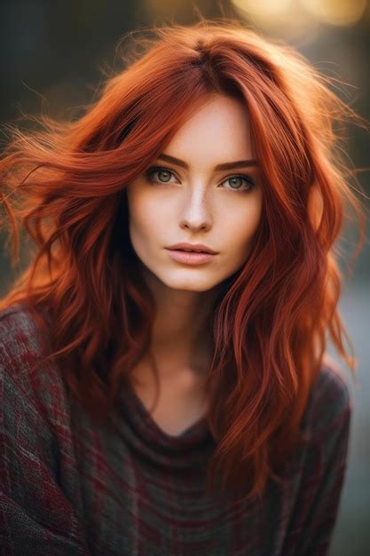 premium ai image the red hair is the most beautiful woman in the world