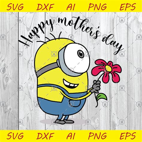 Minions Love Mom Svg Dxf Al Png Eps Happy Mothers Day Svg Etsy