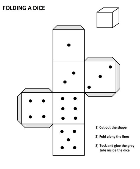 Folded Dice Template Templates At Allbusinesstemplates Com