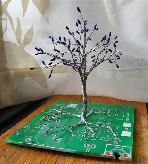 Circuitree Resistor And Circuit Board Tree Sculpture Jewelry Waste