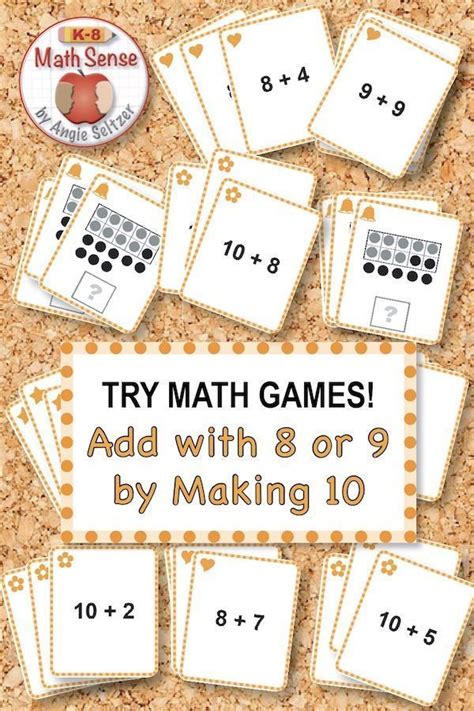 Games For Adding 8 Or 9 Primary Math Card Games Math Card Games