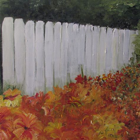 Fence 20x16 Acrylic Painting On Canvas Acrylic Painting Canvas