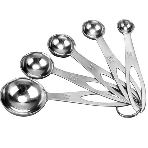 5pcs Set Stainless Steel Measuring Spoons Tea Coffee Measure