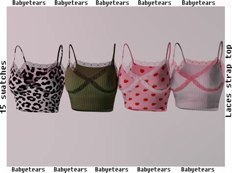 Sims 4 Cc Finds — Babyetears ♡laces Strap Top♡ Mesh By Me All