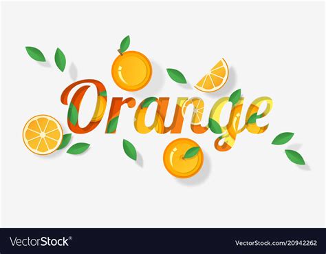 Word Orange Design In Paper Art Style Royalty Free Vector